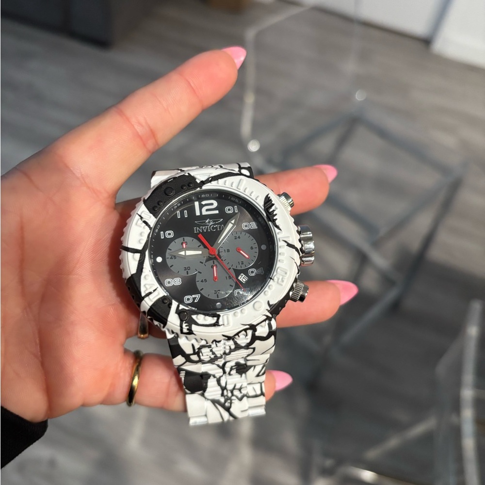 Invicta Black and White Watch with Red Accents - Picture 3 of 3